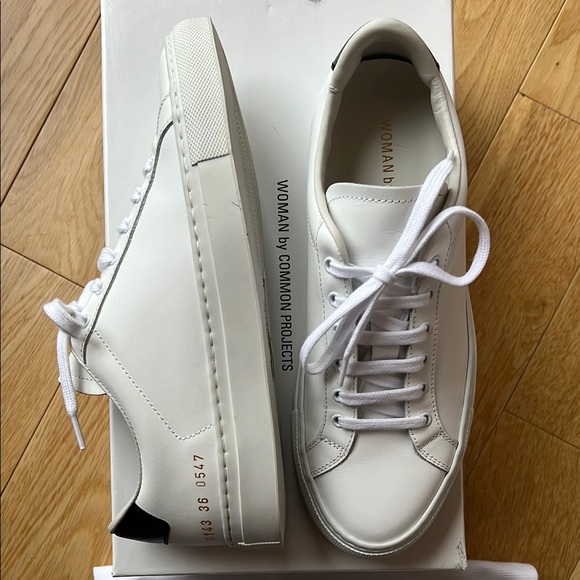 Common Projects Shoes - Common Projects White Leather Sneakers